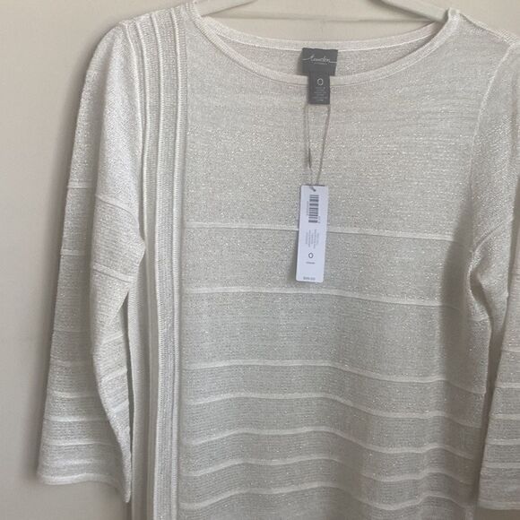 Chico’s Travelers Collection Gold Shimmer Sweater 0=S - Picture 3 of 7